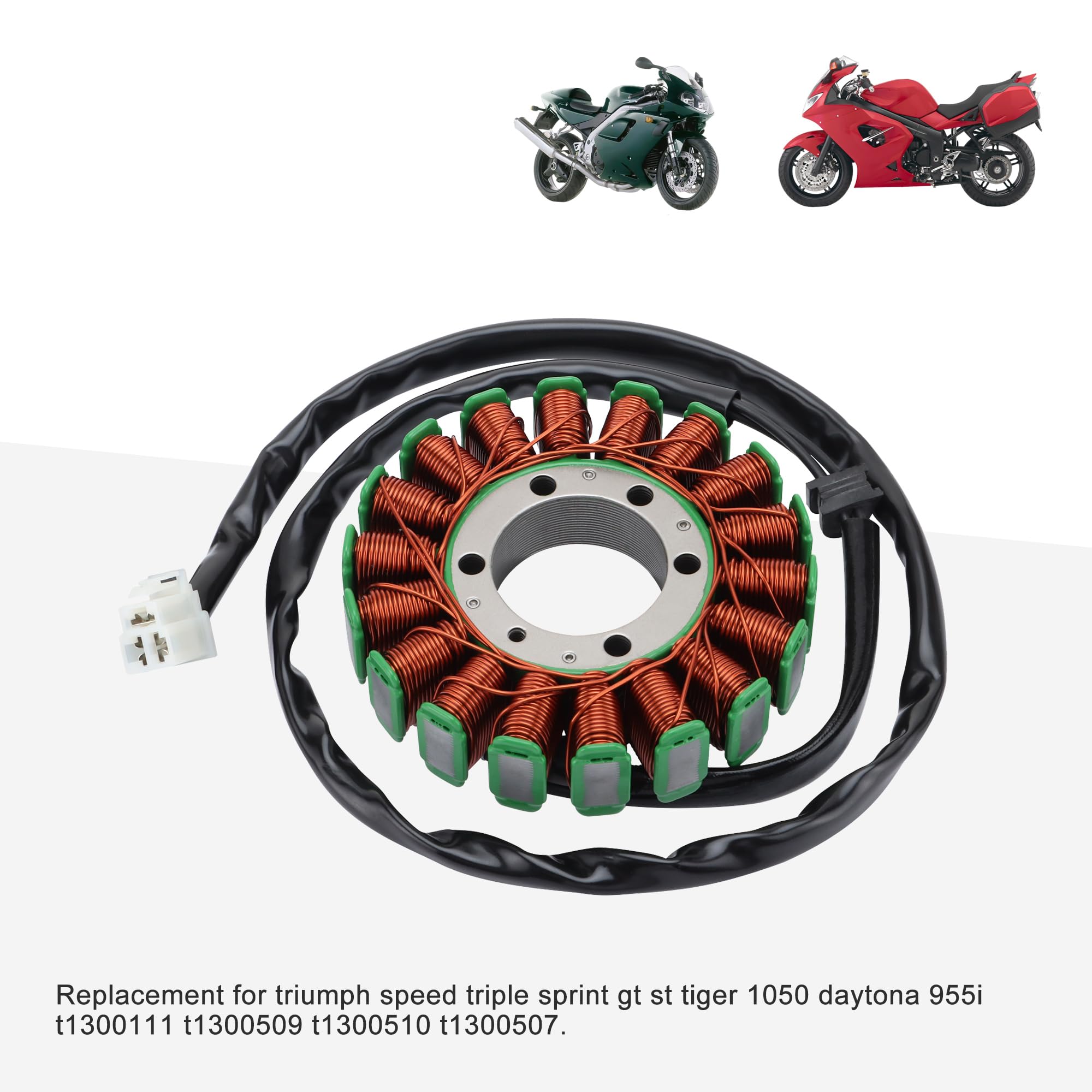 GOOFIT 18 Bobine accessoires bobine stator magnéto allumage moto Pièce de rechange pour Triumph Speed Triple Sprint GT ST Tiger 995 995i 1050 Daytona