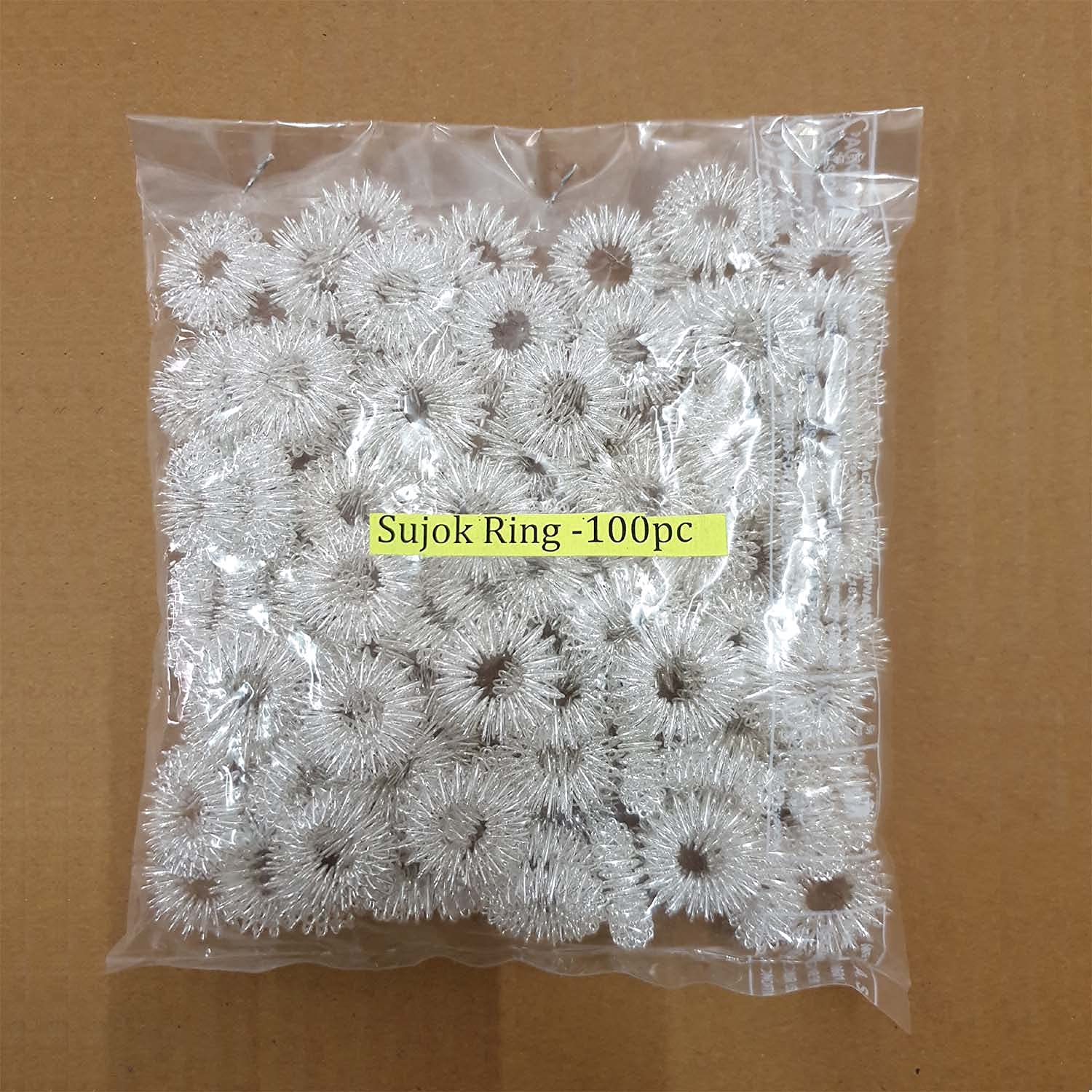 NETCLUB Accupressure Sujok Ring meridians point pressure finger massager finger ring metal silver ring super pack-100pc fitness mini kit massager-image-38