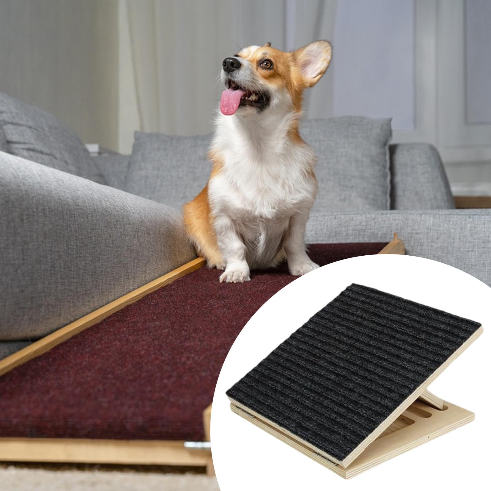 Rampa per Cani Regolabile in Altezza con Superficie in Moquette Antiscivolo