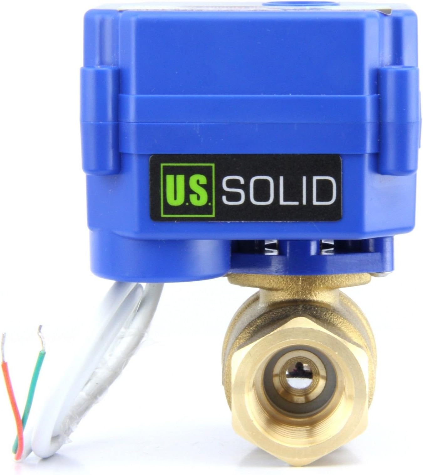 U.S. Solid 1/2" Brass Motorized Ball Valve 220V AC (85-265 V AC) DN15 Electrical Ball Valve with Full Port, 2 Wire Auto Return Setup