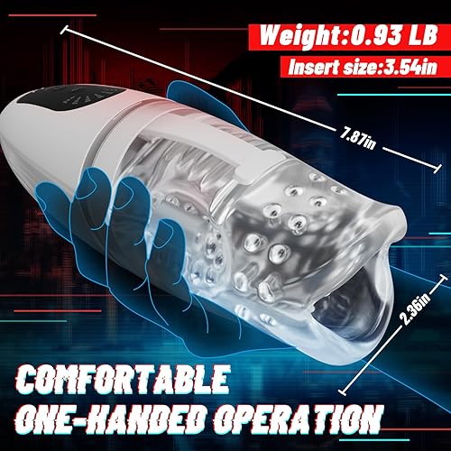 Miniatura 7 de Ulovime Masturbador masculino automático oral masculino, juguete sexual masculino, 3 motores, 5 mordedores y 8 vibradores de pene, vibrador de