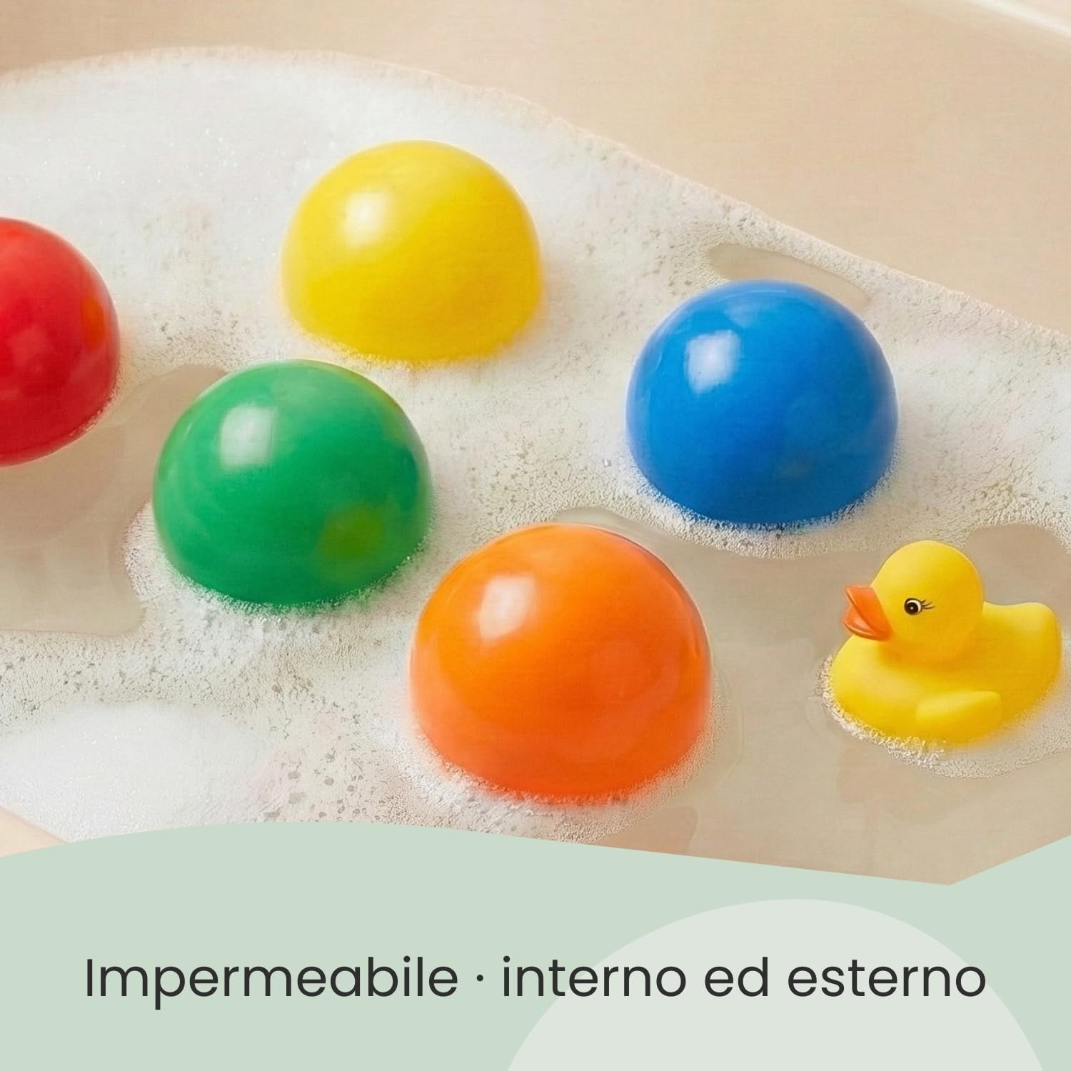 LittleTom 500 Palline Colorate Ø 6 cm di Diametro | Palline di plastica Gioco per Bambini Prima Infanzia per riempire Piscine Tende | 5 Colori Misti Giallo Rosso Blu Verde Arancione | Alta qualità