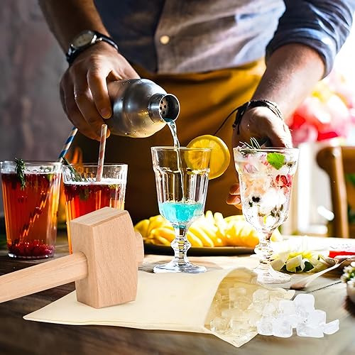 Miniatura 5 de Lewis Bolsa de hielo y mazo, trituradoras de hielo para uso doméstico, bolsa de trituración de hielo para kit de barman y herramientas de bar,