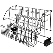3-Tier Pull Down Spice Rack for Upper Cabinets - Retractable Organizer with Heavy Duty Guardrail, Holds 11lbs, Fits 15in Opening, Easy Install for Pantry/Kitchen Cabinet Black