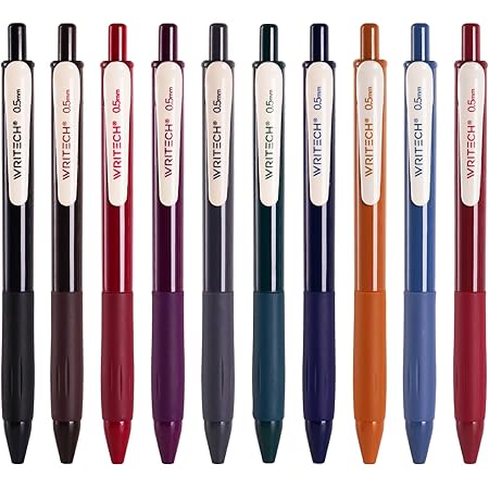 Amazon Com Amazon Basics Gel Pens With Clip Vintage Colors Medium Point 5 Count Office Products
