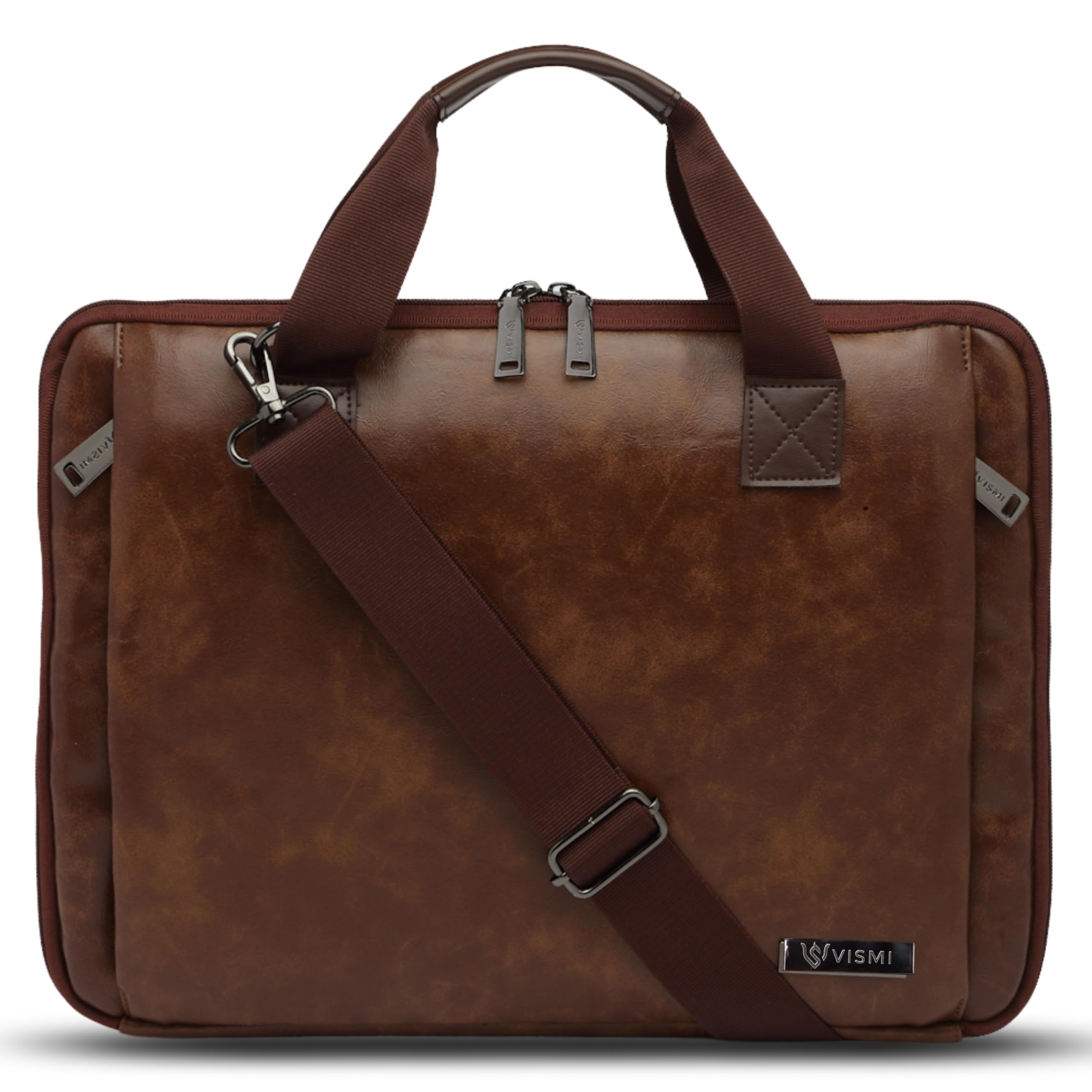 VISMIINTREND Slim Vegan Leather Office Laptop Briefcase Messenger Shoulder Bags for Men and Women | Fits 13",14", 15.6 Inch Macbook Laptops, Birthday Gift for Husband, Luxury Corporate Gifts-image-49