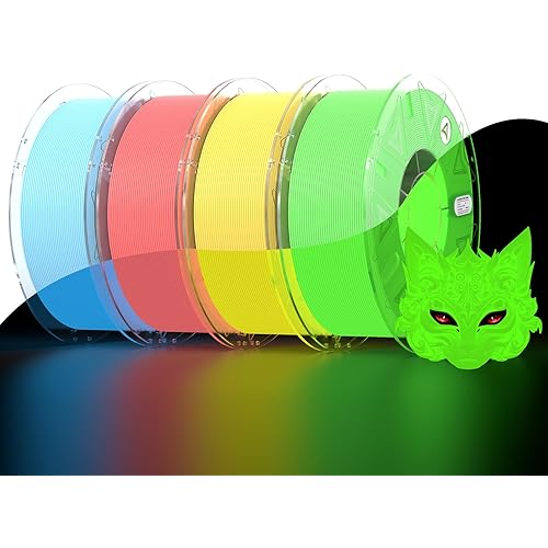 Official Creality Hyper PLA 3D Printer Filament 4KG, Glow in The Dark Filament, Luminous PLA 1.75mm, Best with UV Lamps, RFID Filament Fit Most FDM 3D Printers, 1KG Spool (2.2 lbs)