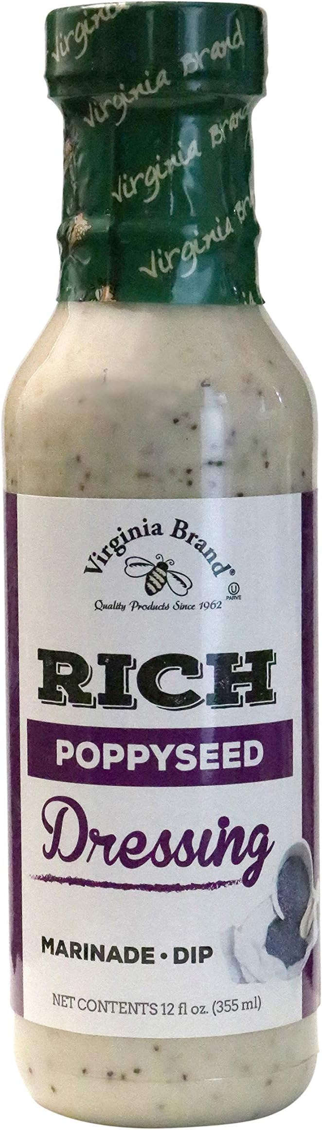 Virginia Brand Vidalia Onion Burgundy Poppy Seed Salad Dressing, 12 Fl Oz (pack of 6), (1326-6)