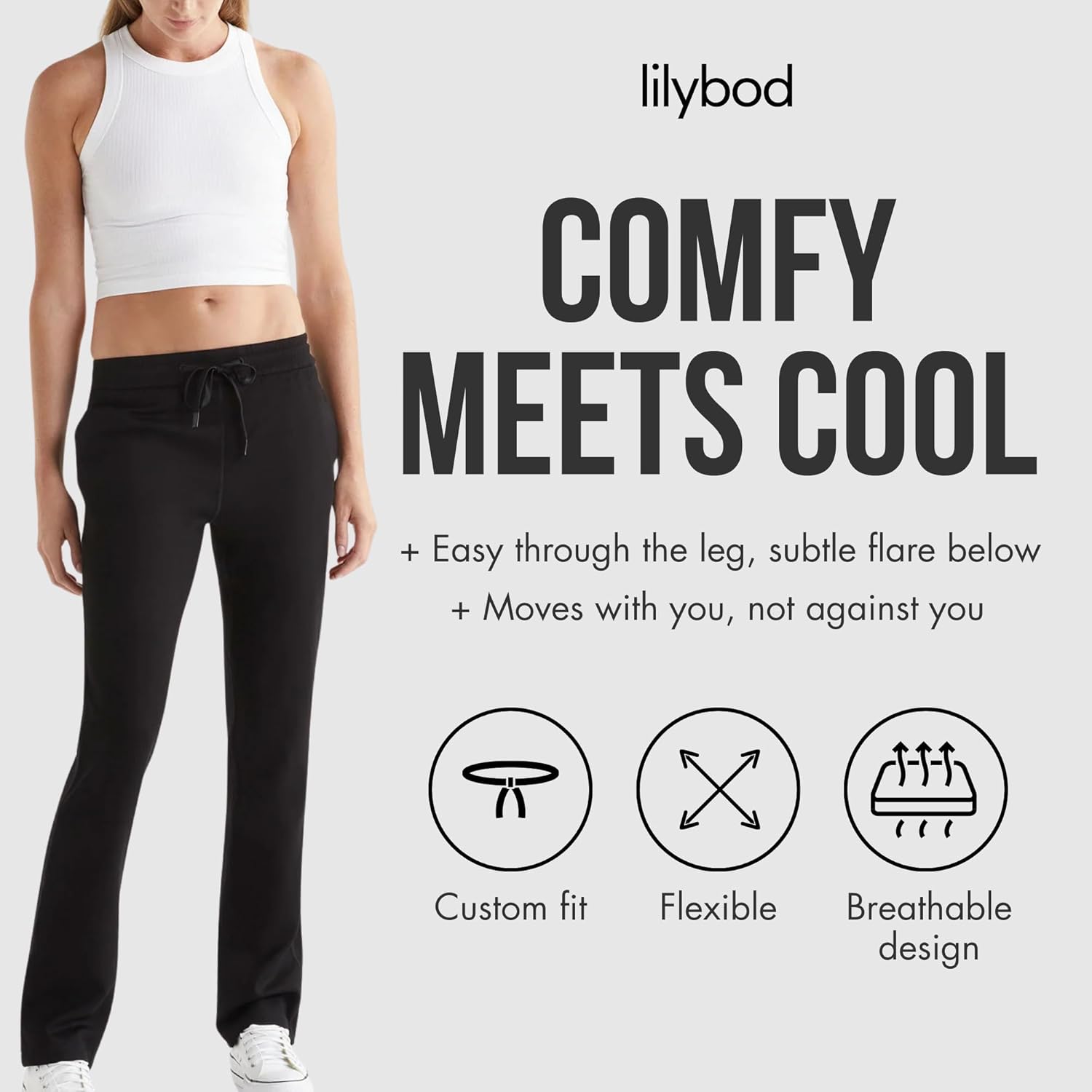 Lilybod Aimie Relaxed Fit Joggers for Women – Medium Rise Lightweight Lounge Sweatpants - Image 2