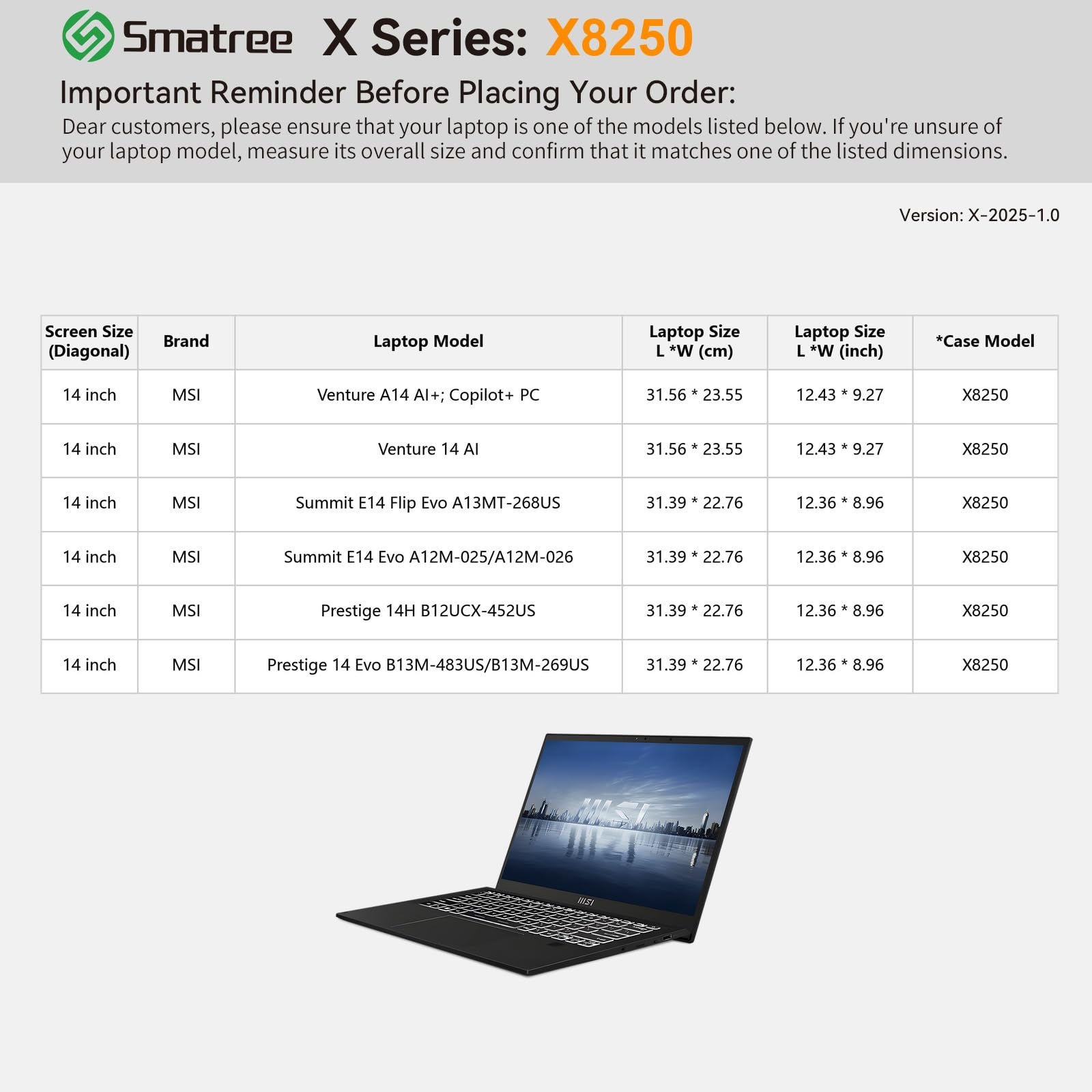 Smatree Funda rígida de EVA para 14 Pulgadas MSI Venture A14 AI+ Copilot+pc/Venture 14 AI,Prestige 14h b12ucx/14h b13ucx/14 EVO B13M,14 Pulgadas Summit E14 Flip EVO a13mt Funda,Rosa (X8250P)