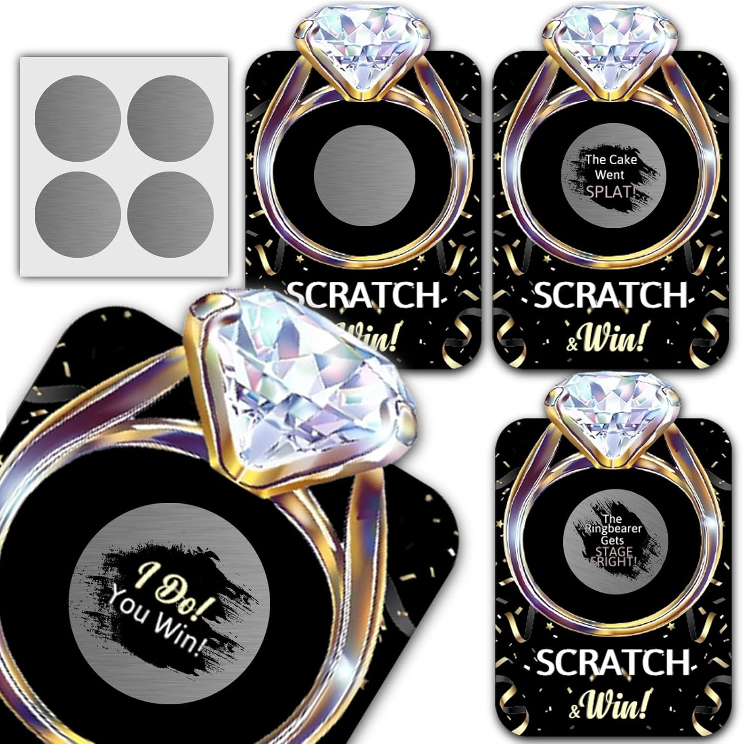 Bridal Shower Scratch Off Game, Wedding Shower Games Ideas for Engagement Party, Funny Bachelorette Party Night Game Scratch Off Cards, Pink, 50 Set