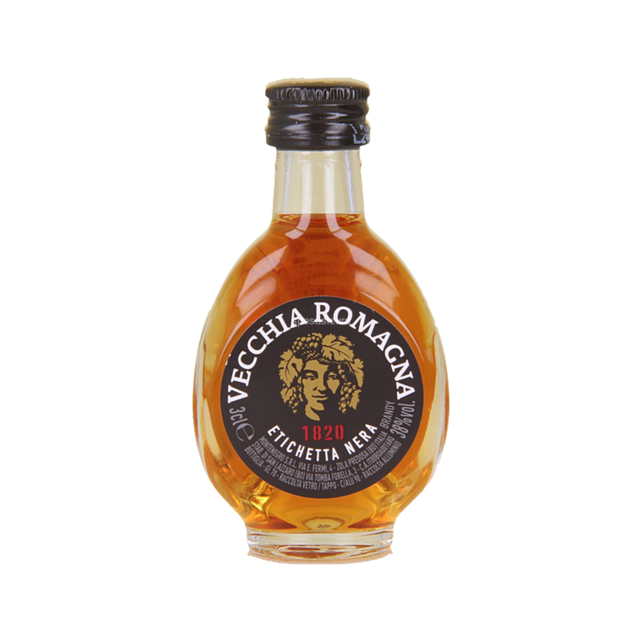 Vecchia Romagna Etichetta Nera Brandy Mignon 80 x 3cl | Confezione da 80 Mignon da 3cl