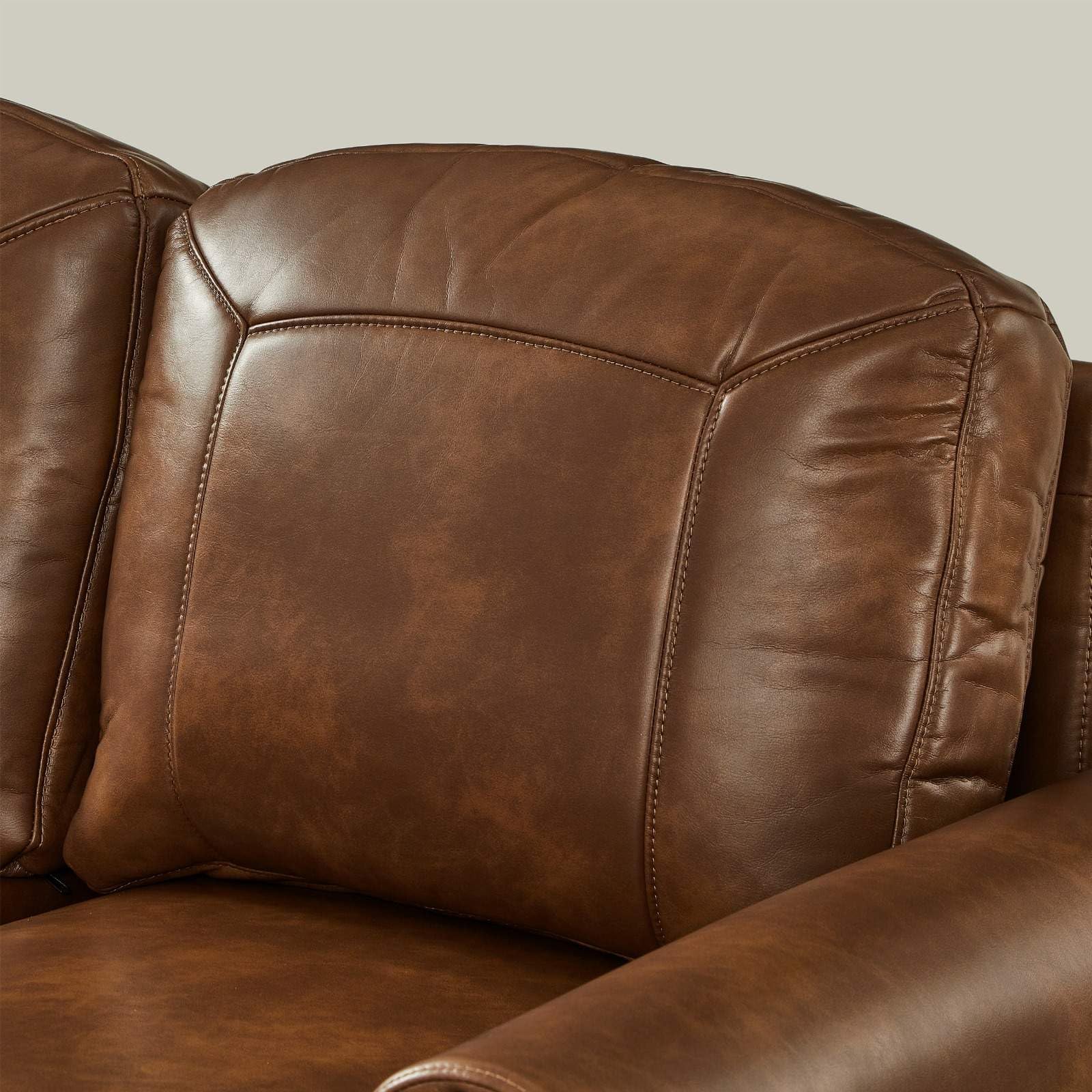 59" Loveseat Sofa with Rolled Arms, Classic PU Leather Couch, Brown image 4