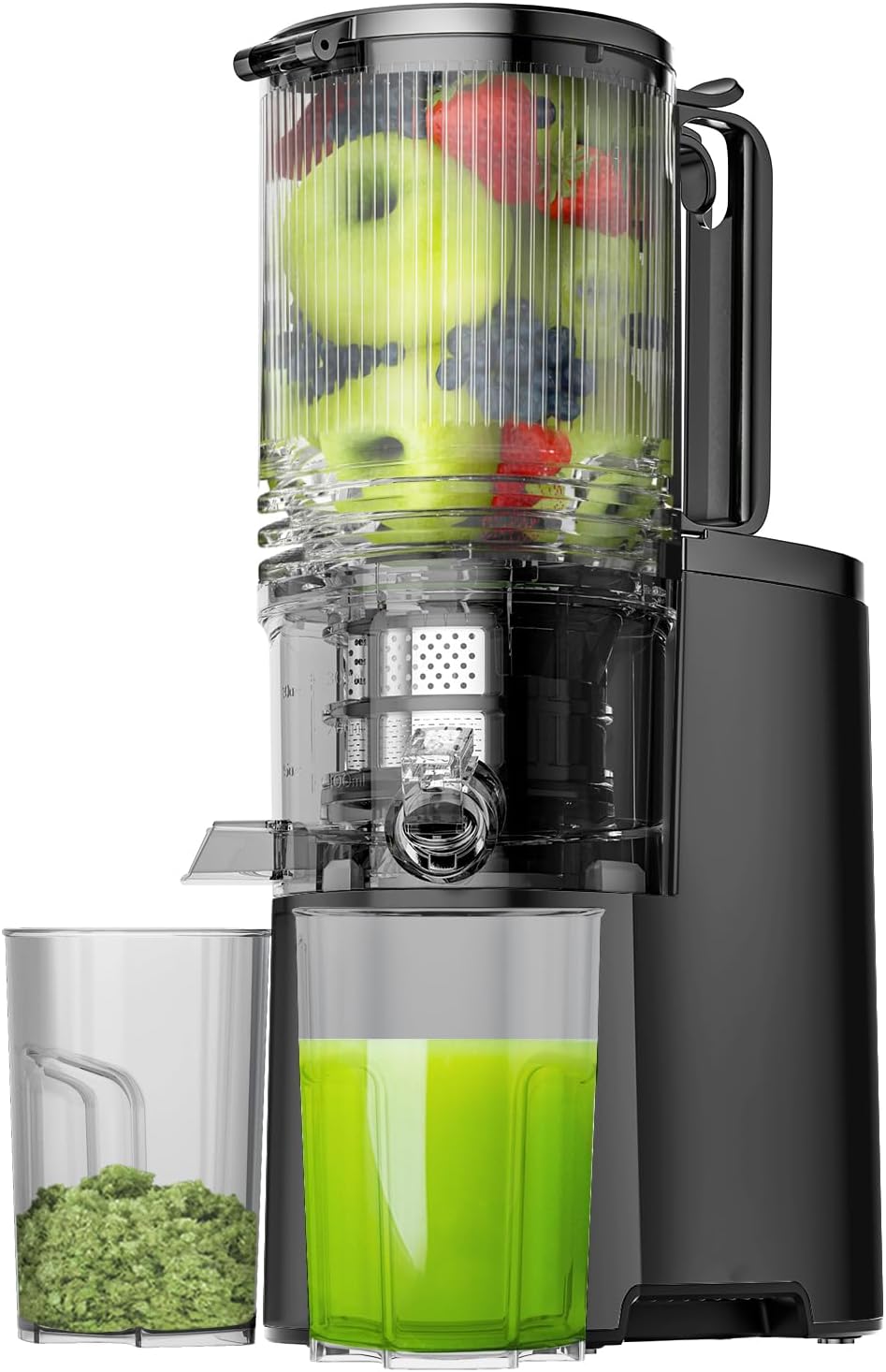 Cold Press Juicer, 5.4" Wide Feed Chute Juice Extractor Machine with 400W, High Juice Yield, Slow Masticating Juicer for Whole Vegetables & Fruits