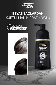 Softto Plus Black Hair Şampuan, Saç Siyahlaştırıcı, 350 ml