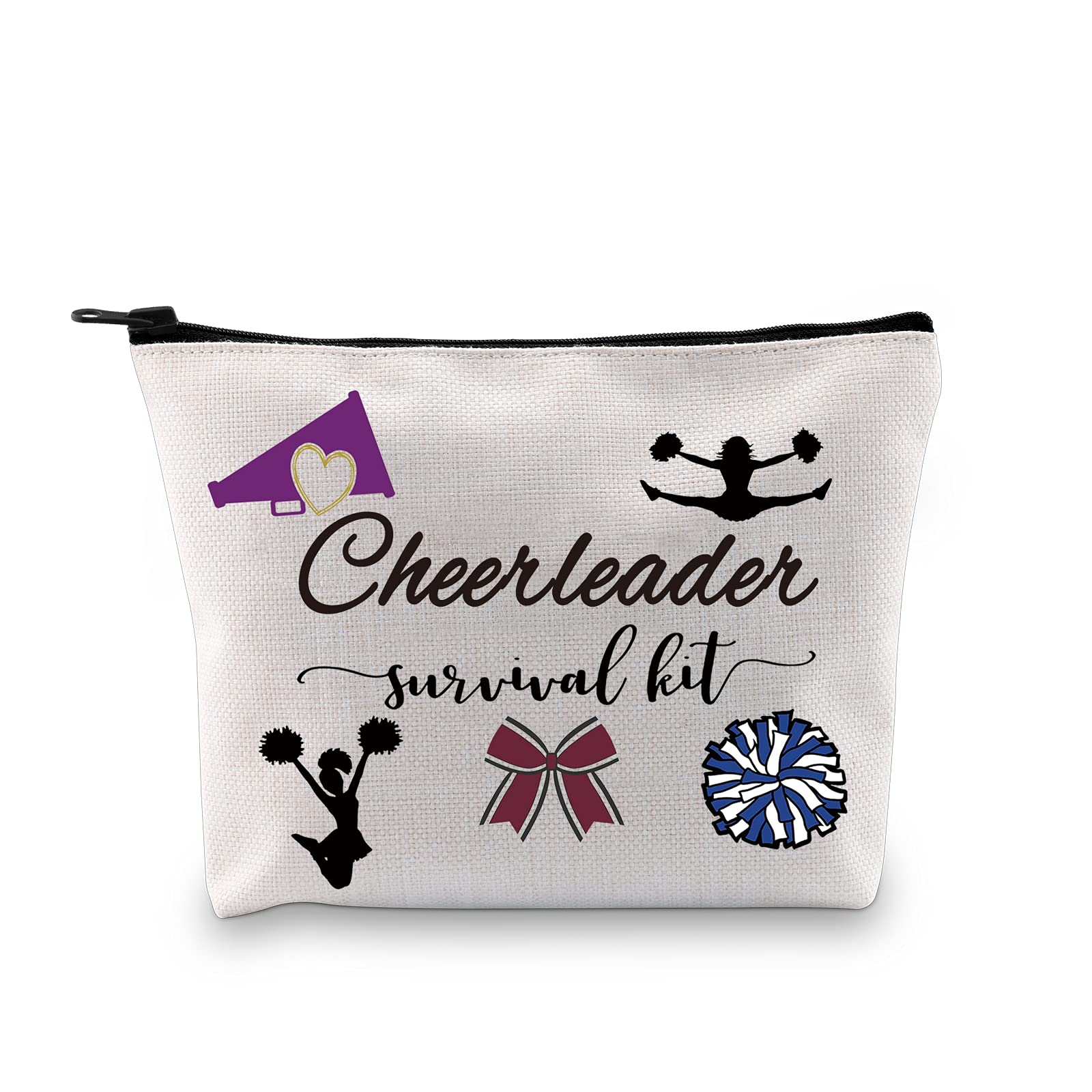 GJTIMCheer Gift Cheerleading Gift Cheerleader Coaches Gift Cheerleading Survival Kit Zipper Pouch Makeup Bag (Cheerleader Bag)