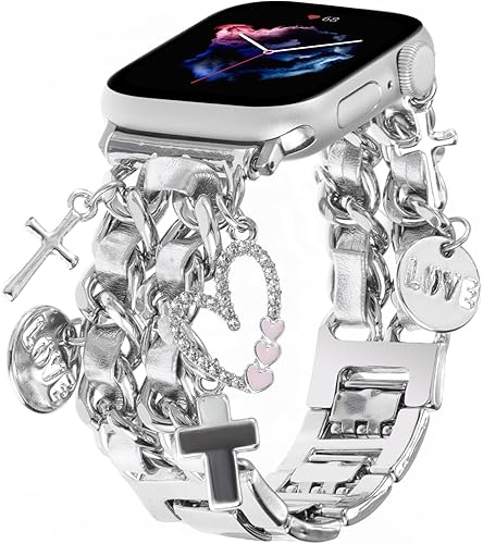 Miniatura 5 de Elegante pulsera compatible con correas de Apple Watch de 1.496 in 1.575 in 1.614 in 1.654 in 1.732 in 1.772 in 1.929 in 1.811 in, correa de