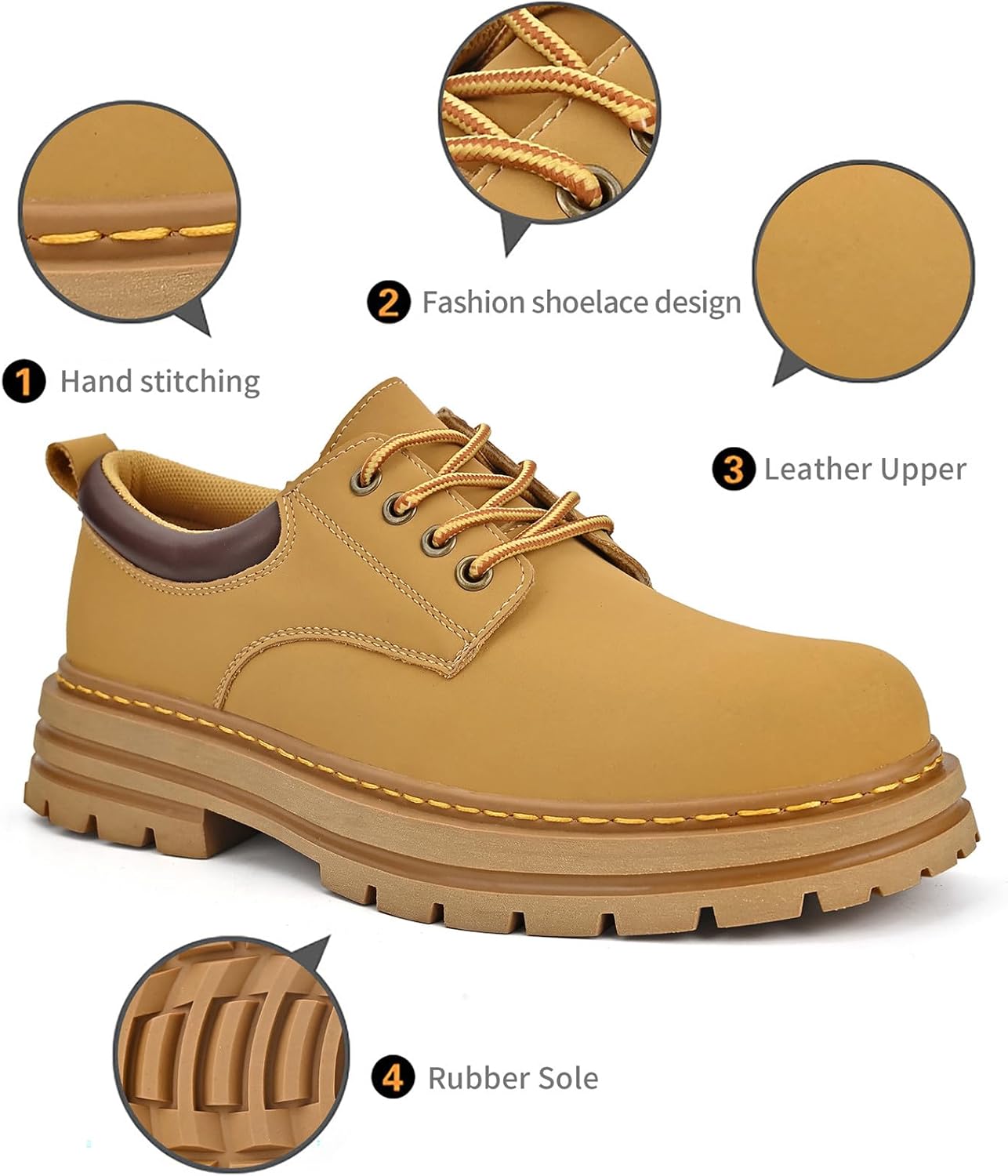 Mens Soft Toe Work Shoes Oxford Leather Stylish Dress Non Slip Resistant Comfortable Casual Wolking Shoes for Men - Image 5