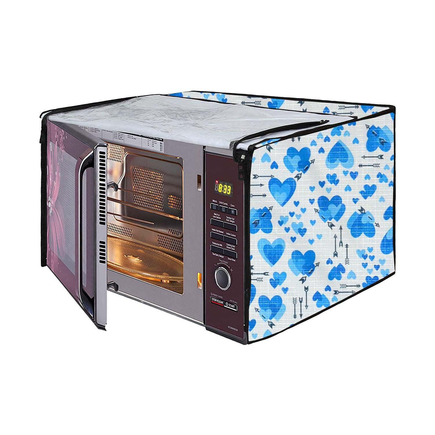 Microwave Oven Cover for LG 21 Litre Convection Waterproof & Dustproof PVC | Heat Resistant, Stainproof & Washable | Decorative Kitchen Appliance Cover (49 cm X 43 cm X 29 cm) pr8