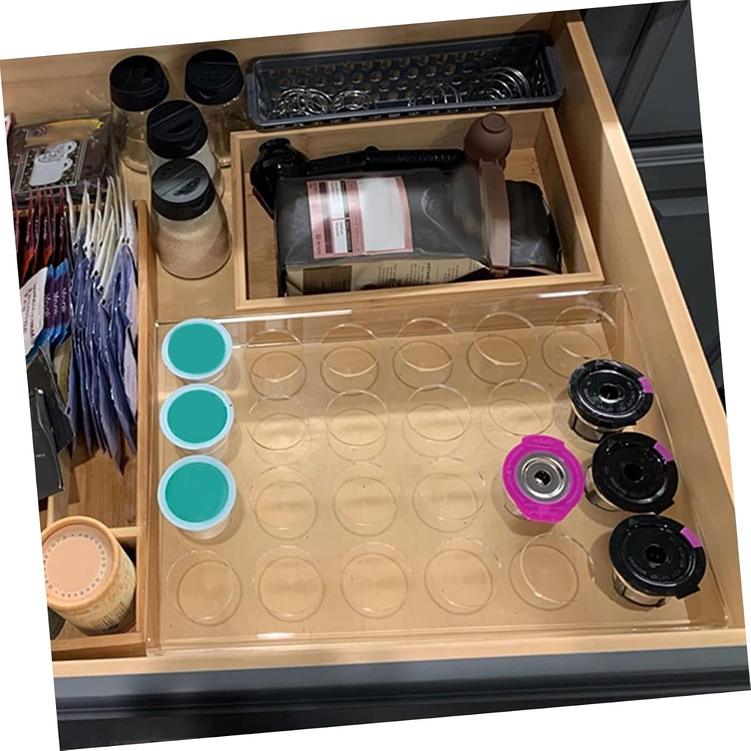 Transparent Acrylic Coffee Capsules Holder Coffee Pod Storage Rack Organizer for Countertop Kitchen Capsule Display and Neat Storage
