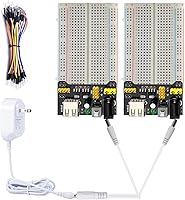 Testeronics 7-in-1 Breadboard Power Kit for Arduino & Raspberry Pi: 2x 400pt Boards, 3.3V/5V Modules, 9V Adapter, 65 Jumper Wires