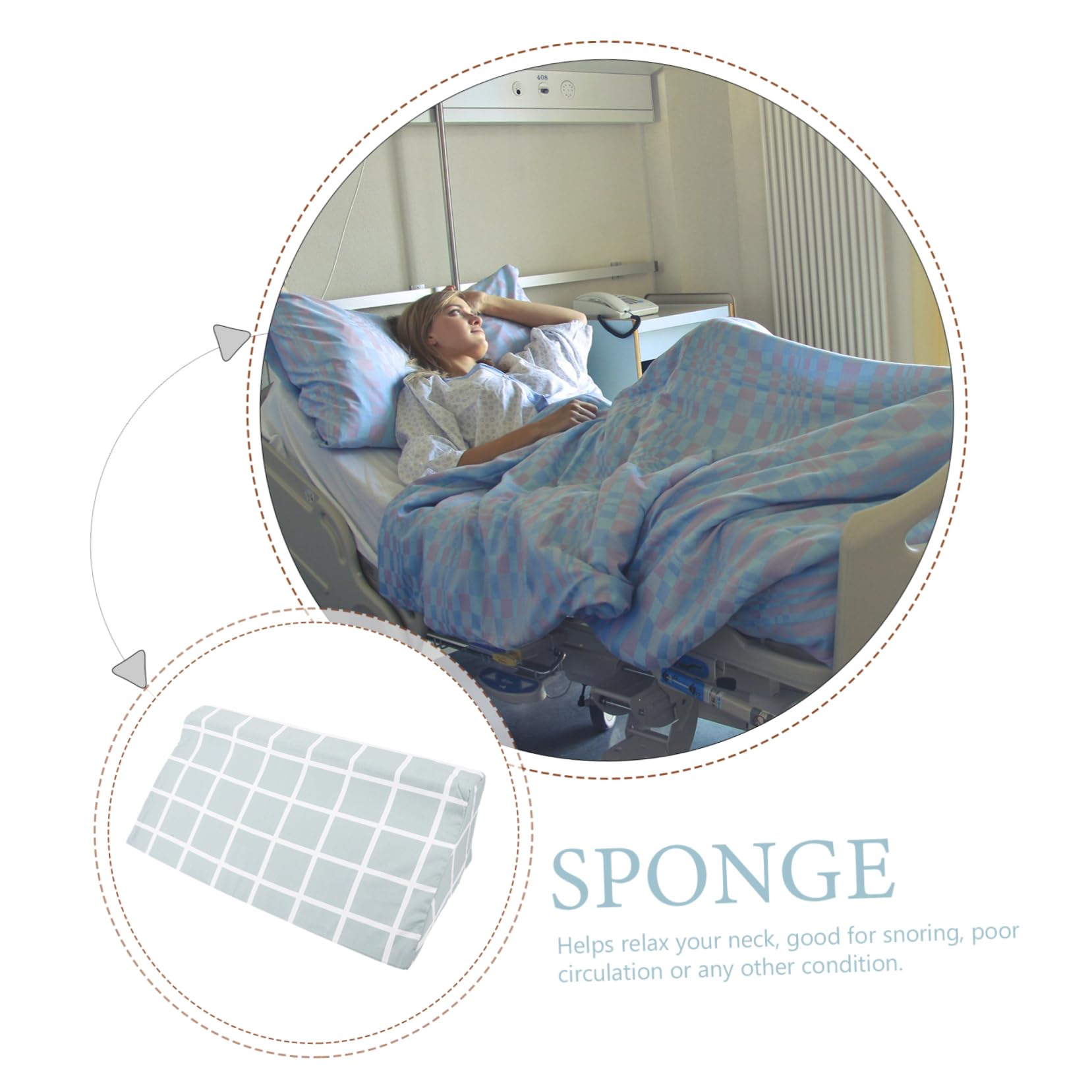 Ipetboom Cuña Pacientes de Espuma para Personas y en Alta Densidad para Multifuncional Almohada Triangular Cama Descanso Mayores en Reposo
