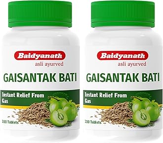 Gaisantak Bati - Instant Relief from Gas and Indigestion - 100 Tablets (Pack of 2)