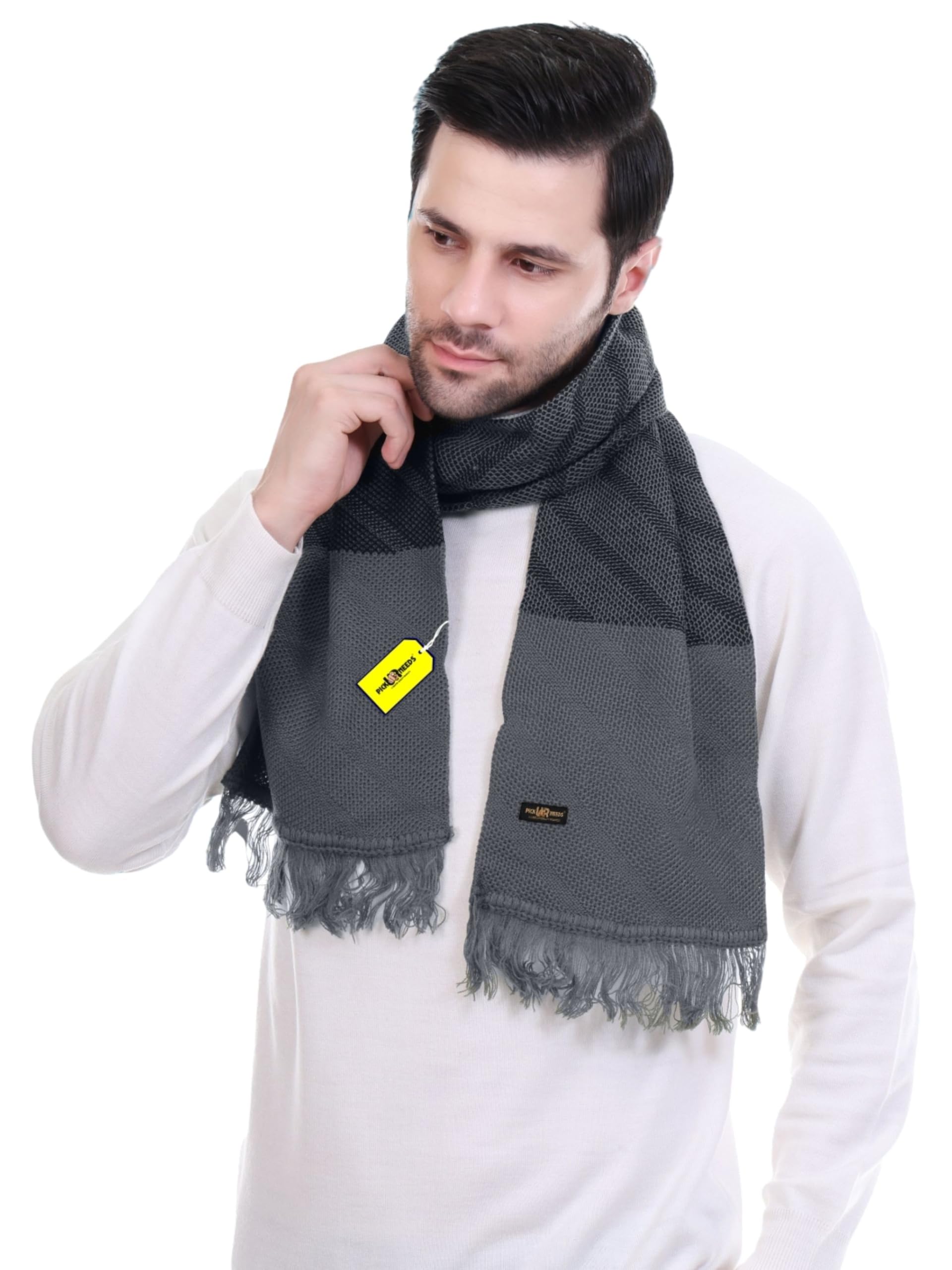 pick ur needs Men’s Premium Winter Scarf Soft Knitted Muffler with Diamond Pattern Warm, Stylish & Lightweight for Cold Weather-picture-11