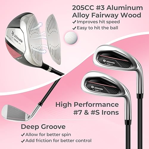 Miniatura 2 de Tangkula Juego de palos de golf para niños para diestros, juego completo de palos de golf junior con madera de calle #3 de 205 CC y hierros y putter