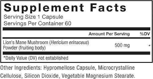 Miniatura 6 de Force Factor Cápsulas de suplemento de melena de león, suplemento de memoria y enfoque, apoya la salud nerviosa y la función cognitiva, fabricado
