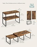 Vista 2 de SONGMICS Cabinet Organizer Shelf, Set of 4 Kitchen Counter Shelves, Kitchen Storage, Spice Rack, Stackable, Expandable, Metal and Engineered Wood