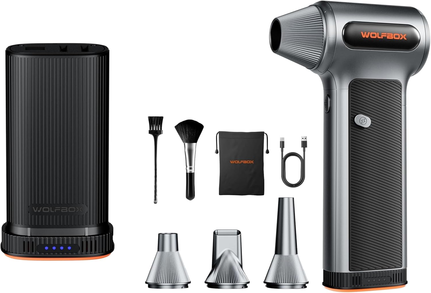 WOLFBOX MF200 Electric Air Duster and Rechargeable Li-ion Battery Pack
