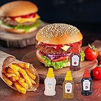 Vista 8 de 4 mini botellas de condimentos, mini botella de ketchup, pequeñas botellas exprimibles para condimentos, contenedor de salsa para lonchera, caja