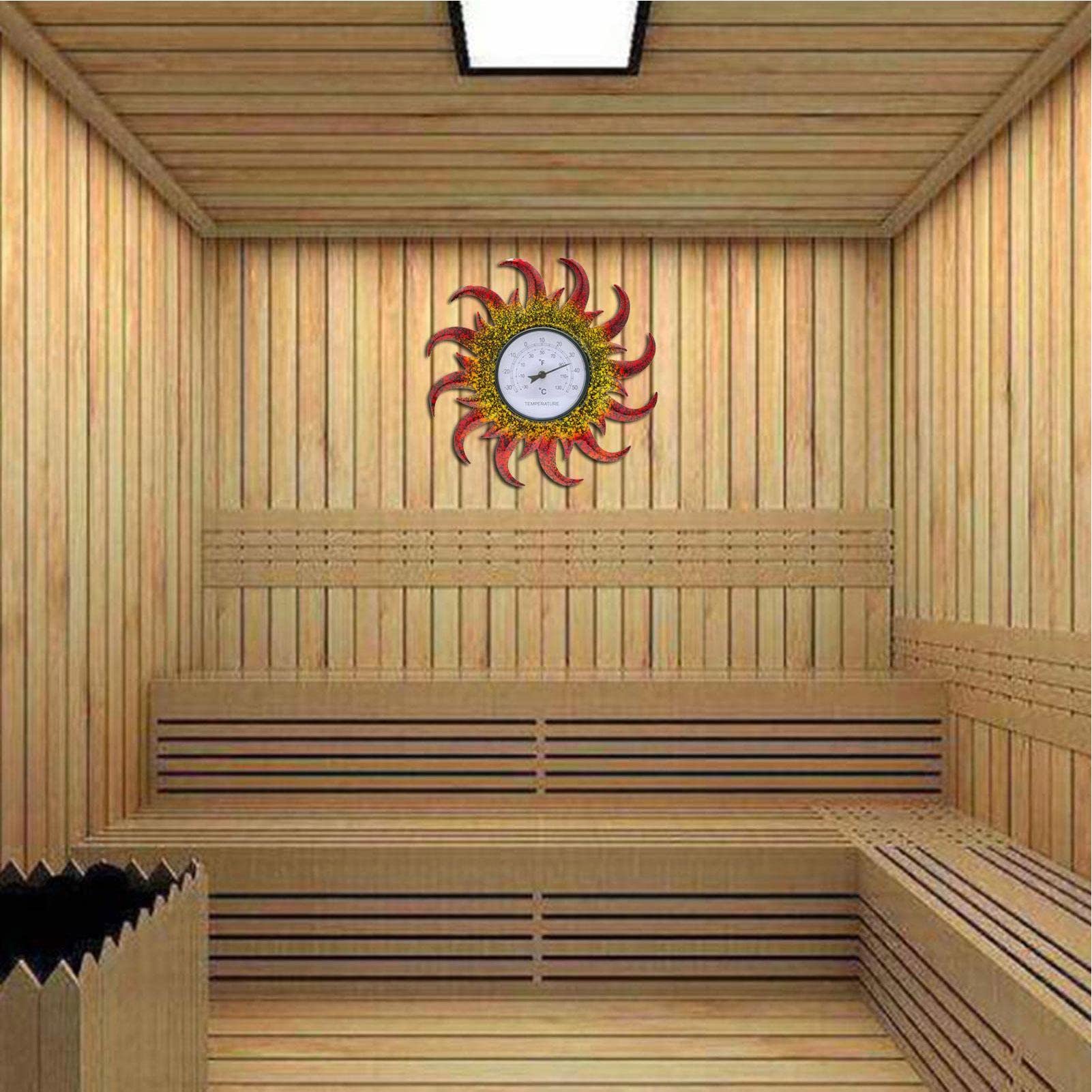 Grandi termometri da esterno | Termometro da parete decorativo | termometri decorativi a forma di sole per finestre, Soggiorno, Giardino, Porcia, No Batteria necessaria
