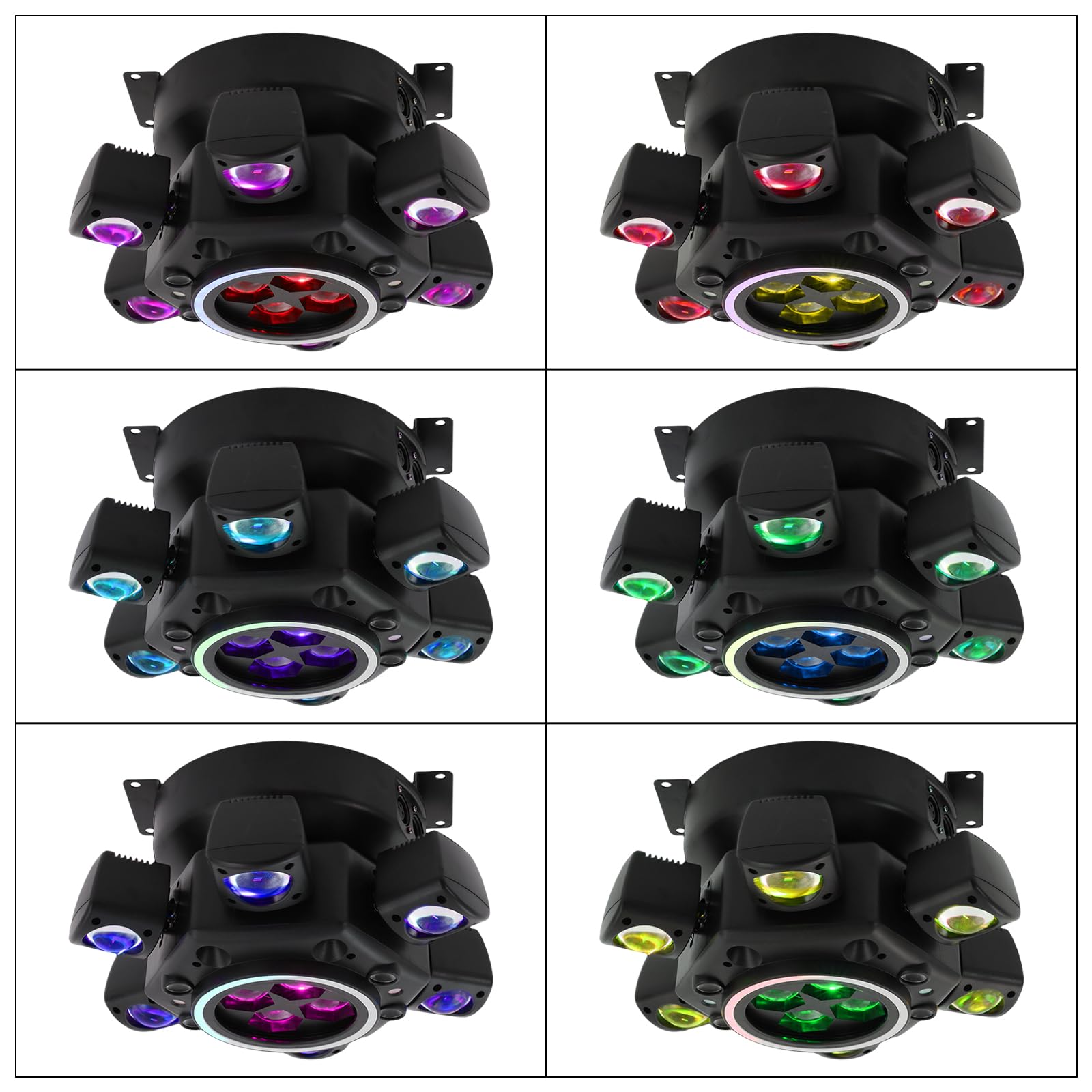 DJ Light Moving Head, 120W 6 Arms Beam Rotating Stage Lights, 0-100% Dimmung, Laser/Strobe, Support Remote&DMX-512 & Sound Activated 25CH, für DJs, Bands, Bars, Lasershow