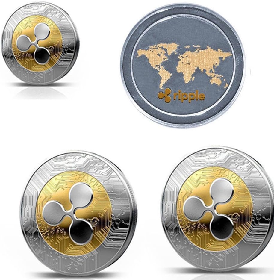 SMTHOME 1피스 리플 코인 XRP 크립토 기념 코인 수집용 투톤 골드 실버 기념 코인 상자-Freehip.co.kr