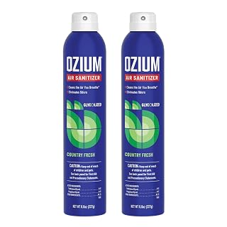 Ozium Air Sanitizer Spray - Room Odor Eliminator for Home, Car, and Office - Country Fresh Air Cleaner - 8 oz Can - 2 Pack - Amazon product rated Grade A