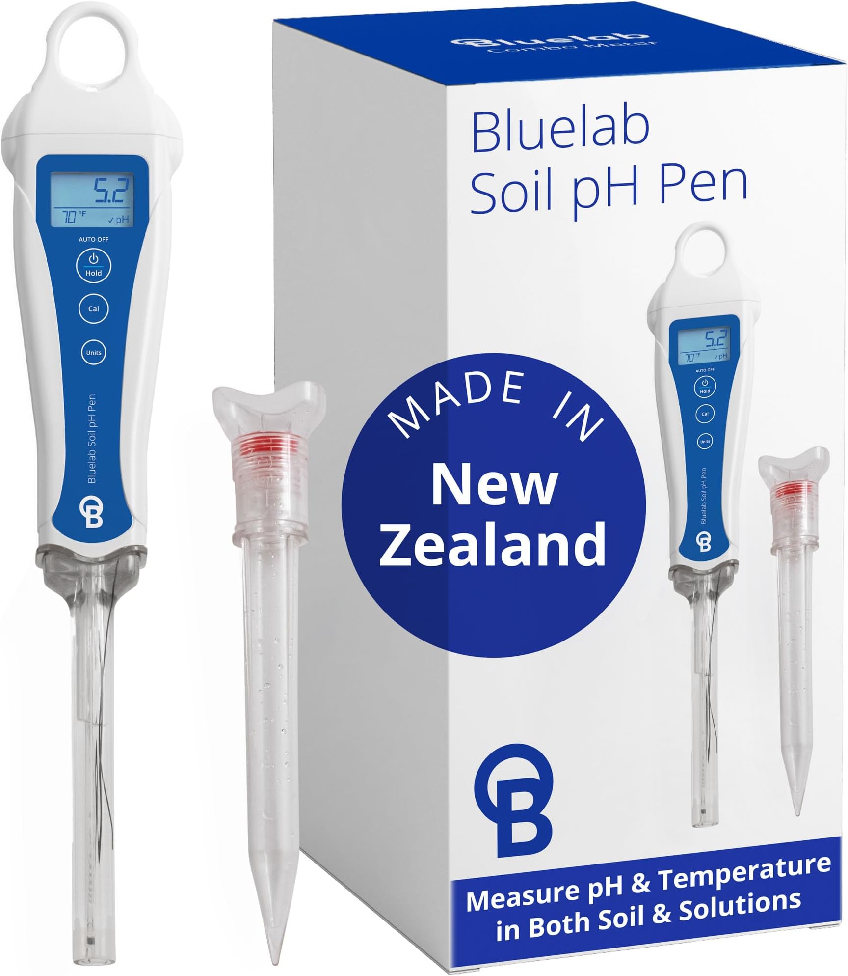 Bluelab PENSOILPH Soil pH Pen, Digital Meter and Water Test Kit, Also Used for Coco and Rockwool with Easy Calibration for Hydroponic System and Indoor Plant Grow, Clear