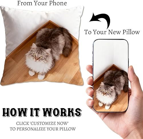 Miniatura 2 de Almohada personalizada, almohadas personalizadas con imagen, almohadas personalizadas con fotos de mascotas, almohada para niños con nombres, regalo
