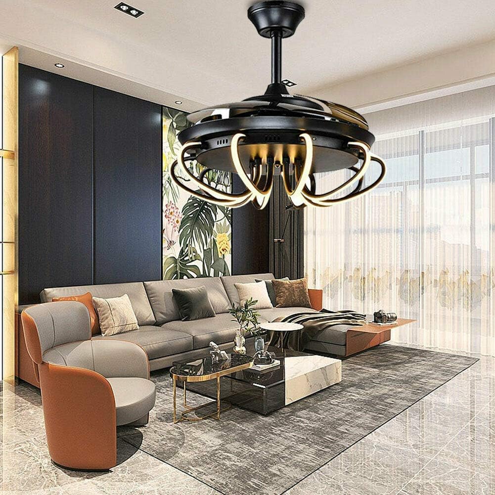 Limited 42 Modern Ceiling Fans with Lights,3 Lighting Color Setting 3 Fan Speed, Mute motor Indoor Fan Light, Chandelier LED with Remote Fandelier Ceiling Fan for Bedroom (Black B) Discount 42 Modern Ceiling Fans with Lights,3 Lighting Color Setting 3 Fan Speed, Mute motor Indoor Fan Light, Chandelier LED with Remote Fandelier Ceiling Fan for Bedroom (Black B)
