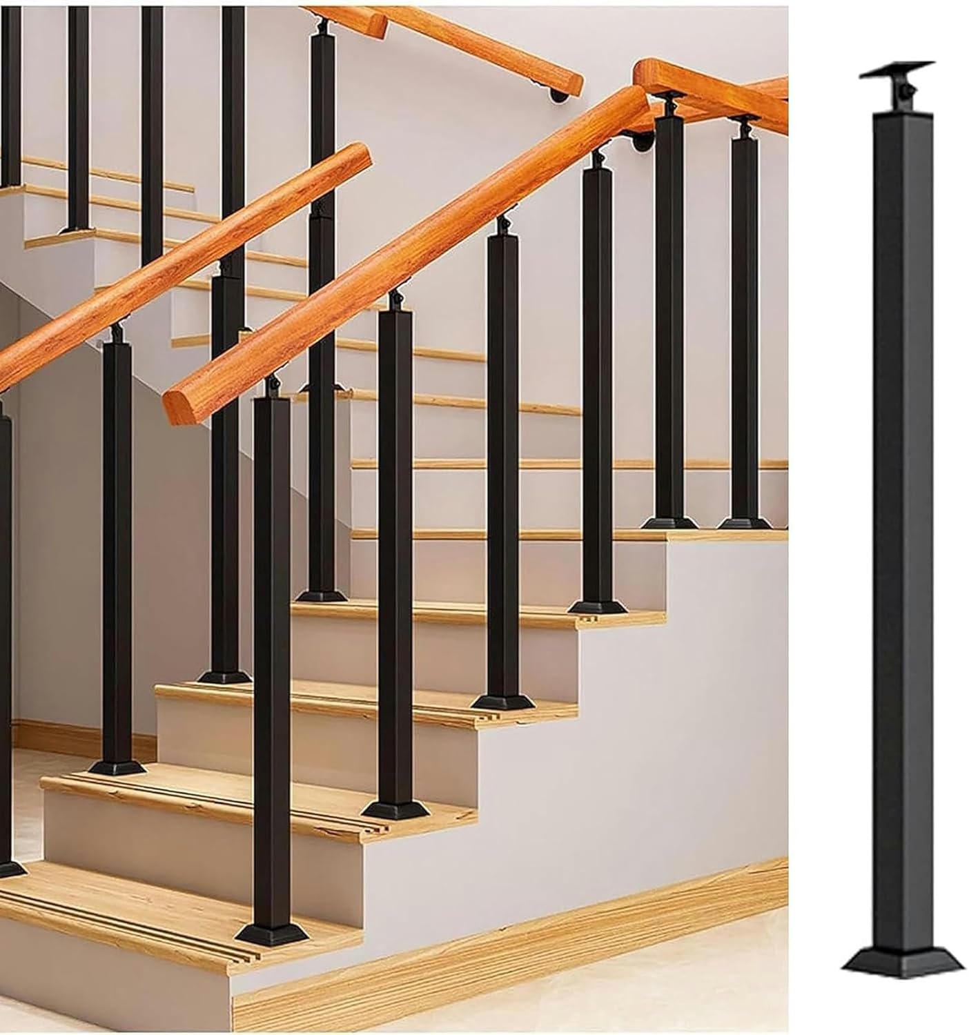 26 30 34 37 40 Inch Tall Stair Balusters Metal Spindles, Outdoor Deck Baluster Column Stair Railing Bar Post, for Attic Corridor Hotel Decorative-