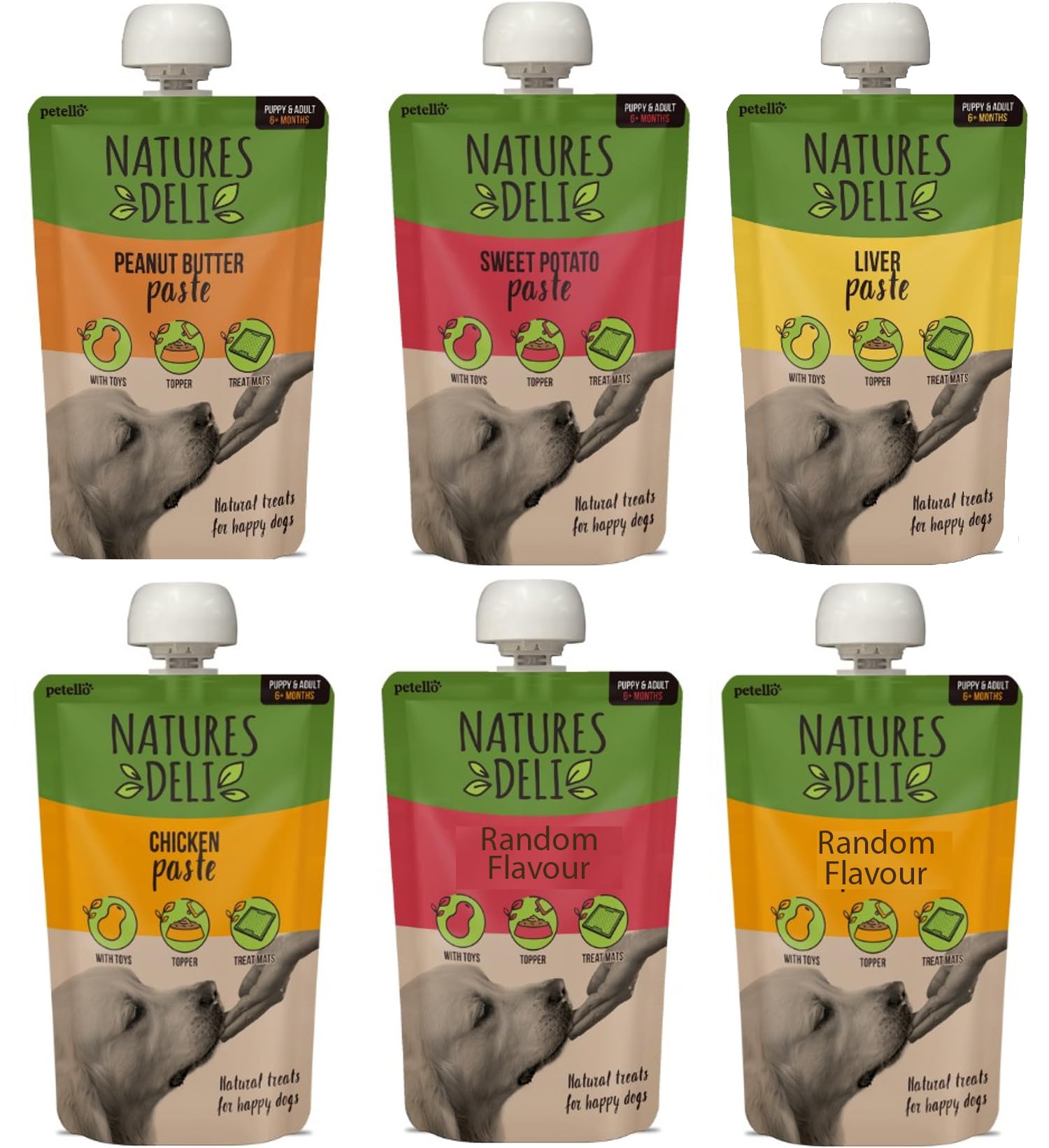 Liver Paste for Dogs 100g [Pack of 6] Perfect for Treat Lick Mats, Food Toppers, Training Treats and with Treat Reward Toys Dog Pate (6x Mixed Flavour)