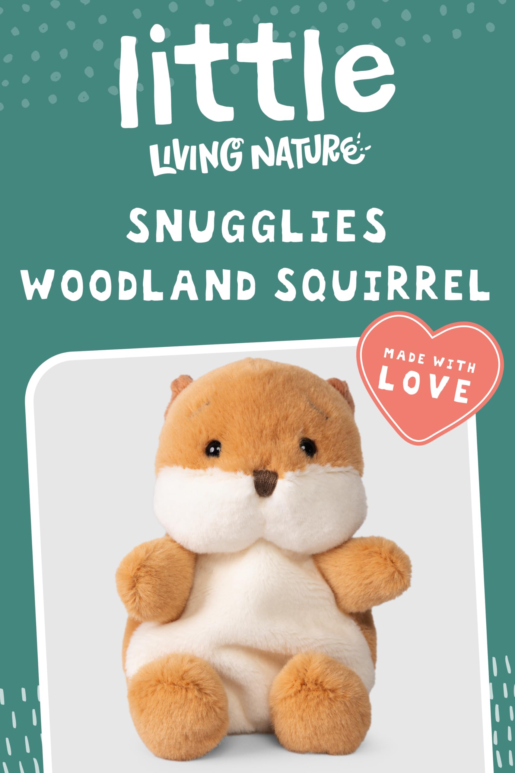 Living Nature LITTLE Snugglies Woodland Squirrel Animal Plush, 10 cm x 10 cm x 16 cm - Image 2
