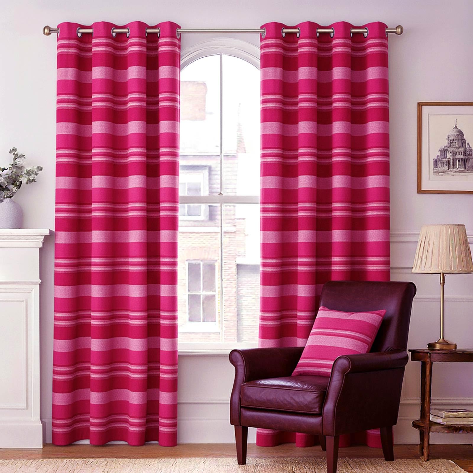 Homescapes Ready Made Curtains - Pink - 117 cm width x 137 cm drop
