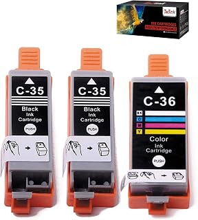 TacTink Compatible PGI-35 CLI-36 High Yield Ink Cartridges for Canon Pixma iP110 Pixma iP100 Pixma Mini260 Pixma Mini 320 Printers Ink 3 Pack (2 PGI-35 Black, 1 CLI-36 Color)