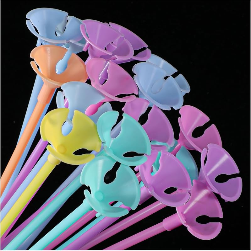 30 Pcs Balloon Holder Sticks,Birthday Balloon Sticks with Cups,Palitos para Globos,12.6 In Colored Ballon Stick for Birthday Parties,Easter,Holiday,Wedding,Anniversary Decoration