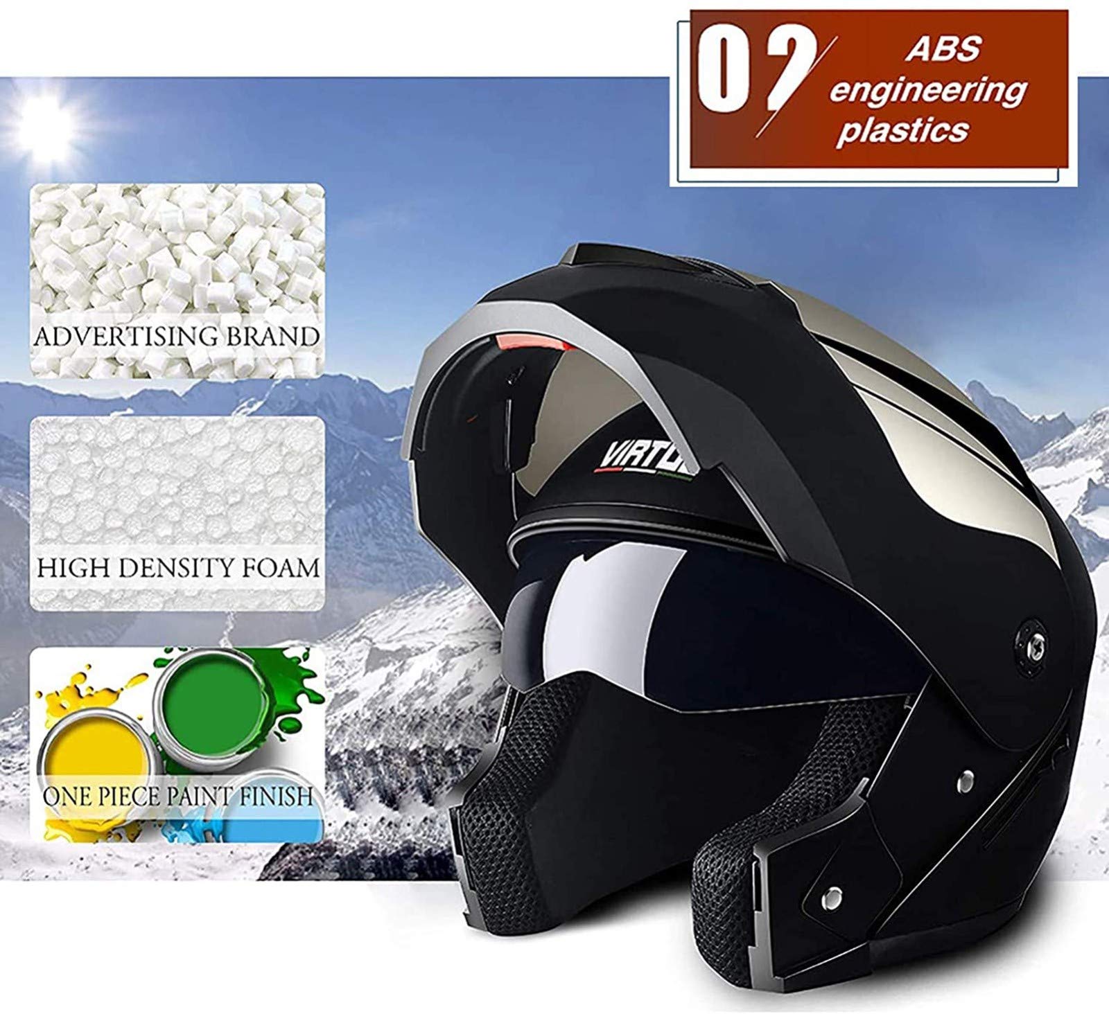 Casque Moto Intégral Modulable Double Visière ECE Homologué - Confort Et Sécurité Pour Homme & Femme (M 56-57CM)