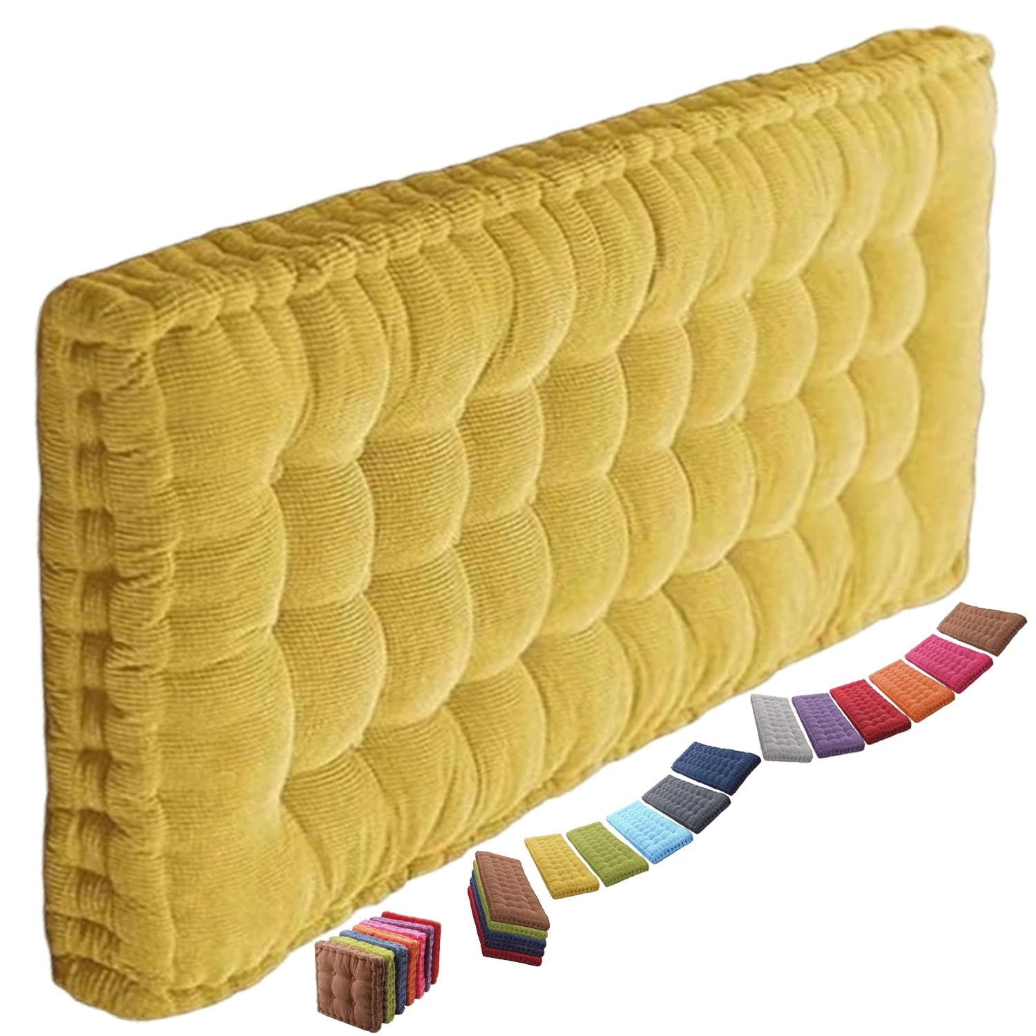 MCOSU Outdoor Bench Cushion 45/60/40/48/36/42 x 18in Patio Bench Cushions Loveseat Cushion Patio Furniture Cushions Garden Sofa Settee Couch Swing Pads(1@,Square(60x60cm/24x24in))