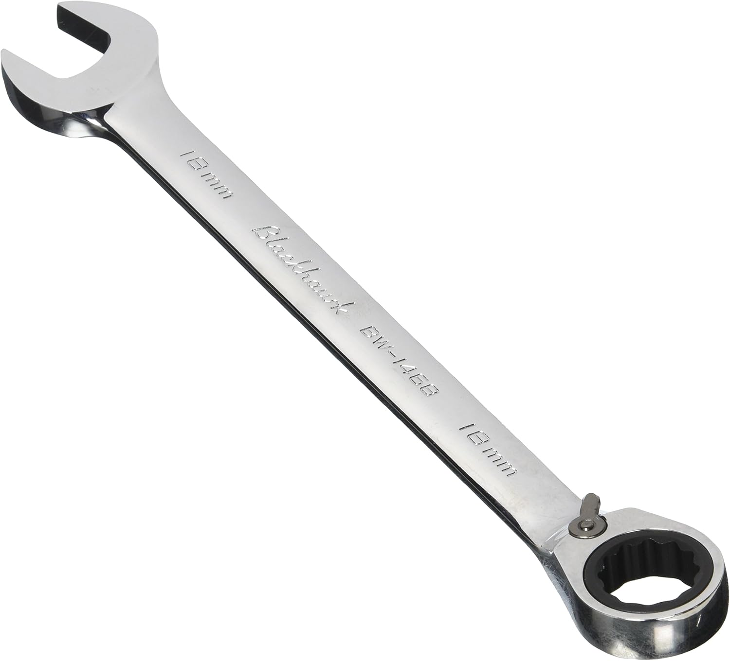 Blackhawk By Proto BW-1468 12 Point Combination Reversible Ratcheting Wrench, 18mm, Full Polish Finish