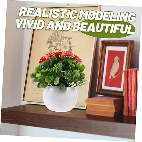 Miniatura 3 de Yardenfun Planta artificial de limón en maceta, margarita artificial en maceta, bonsái de imitación, flores de simulación, bonsái falso, pequeño